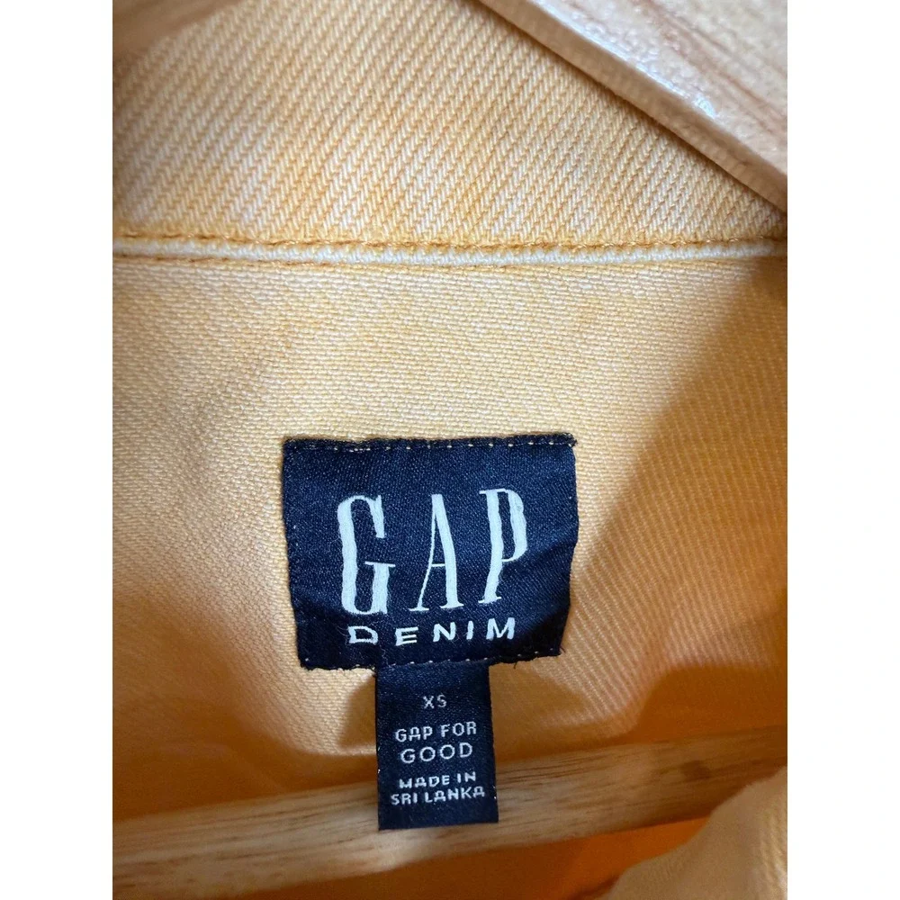 Gap Denim Womens XS Yellow Cotton Trucker Jacket Long Sleeve Pockets